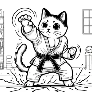 Cat Doing Karate
