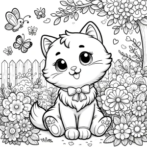 Cute Cat In Garden