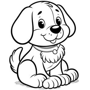 Cute Cartoon Dog Sitting