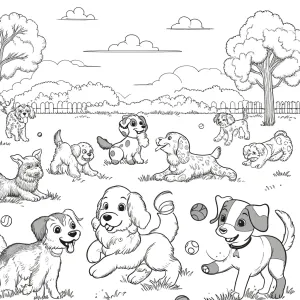 Dogs Playing In Park
