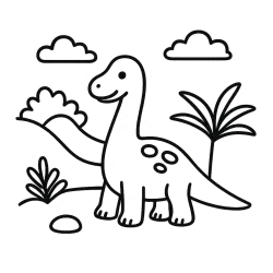 Brachiosaurus Eating Bush