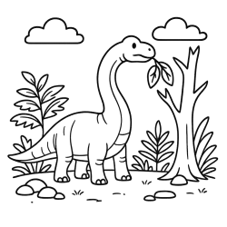 Brachiosaurus Eating From Tree