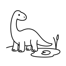 Brachiosaurus Next To Lilypad