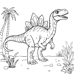 Spinosaurus With Palms On Open Ground