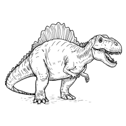Spinosaurus Detailed Profile Roaring