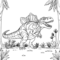 Spinosaurus In Detailed Jungle