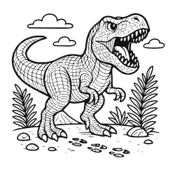T Rex Roaring With Clouds
