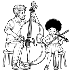 Music Lesson: Bass And Violin