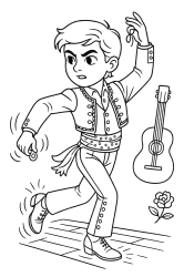 Boy Flamenco Dancer With Castanets