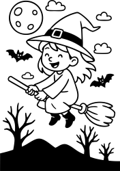 Witch Flying On Broomstick