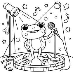 Frog Singing On Stage