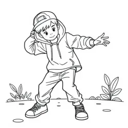 Hip Hop Boy Striking A Groove Pose