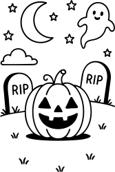 Moon And Halloween Scene