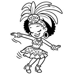 Samba Dancer With Feather Headdress