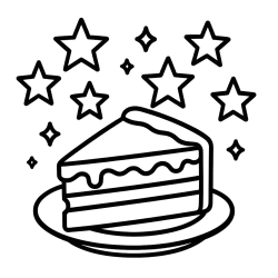 Slice Of Cake With Stars