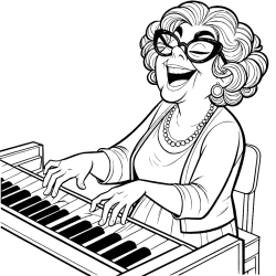 Smiling Pianist At The Keyboard